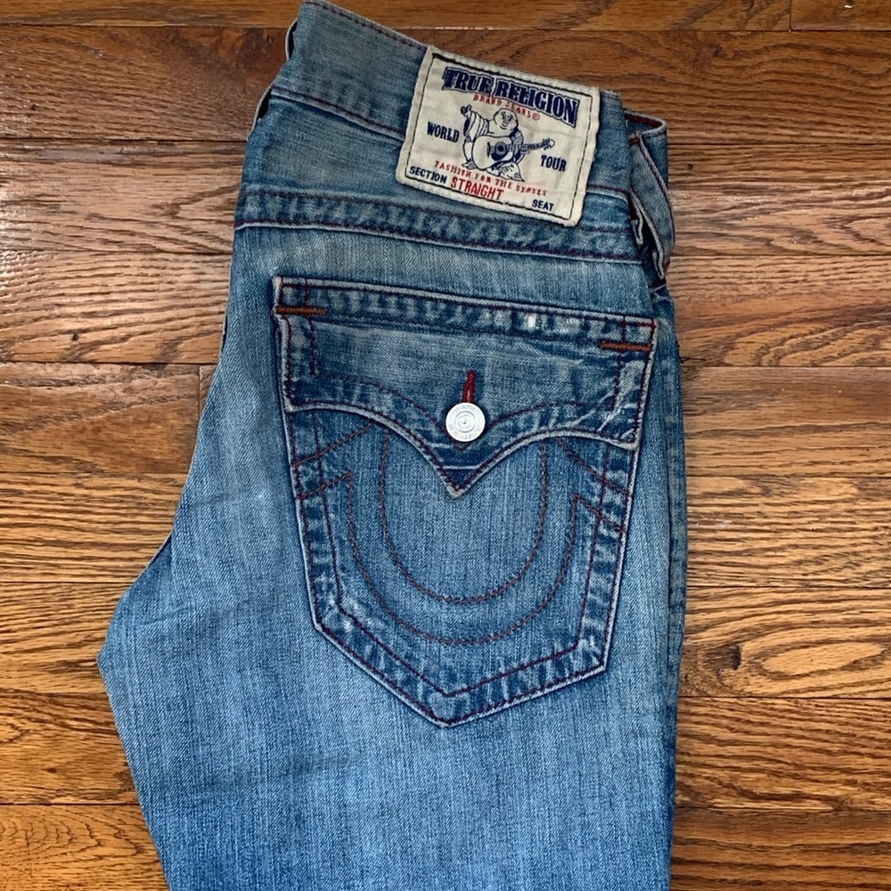 True Religion Light wash straight cut Denim Jeans